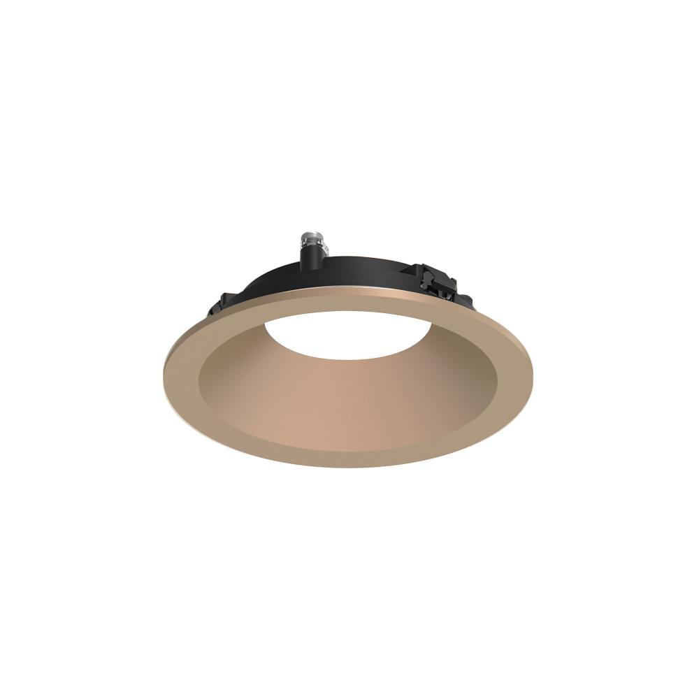 3" Apollo Round Flanged Downlight Trim with Frosted Lens, Wheat Diffused Finish