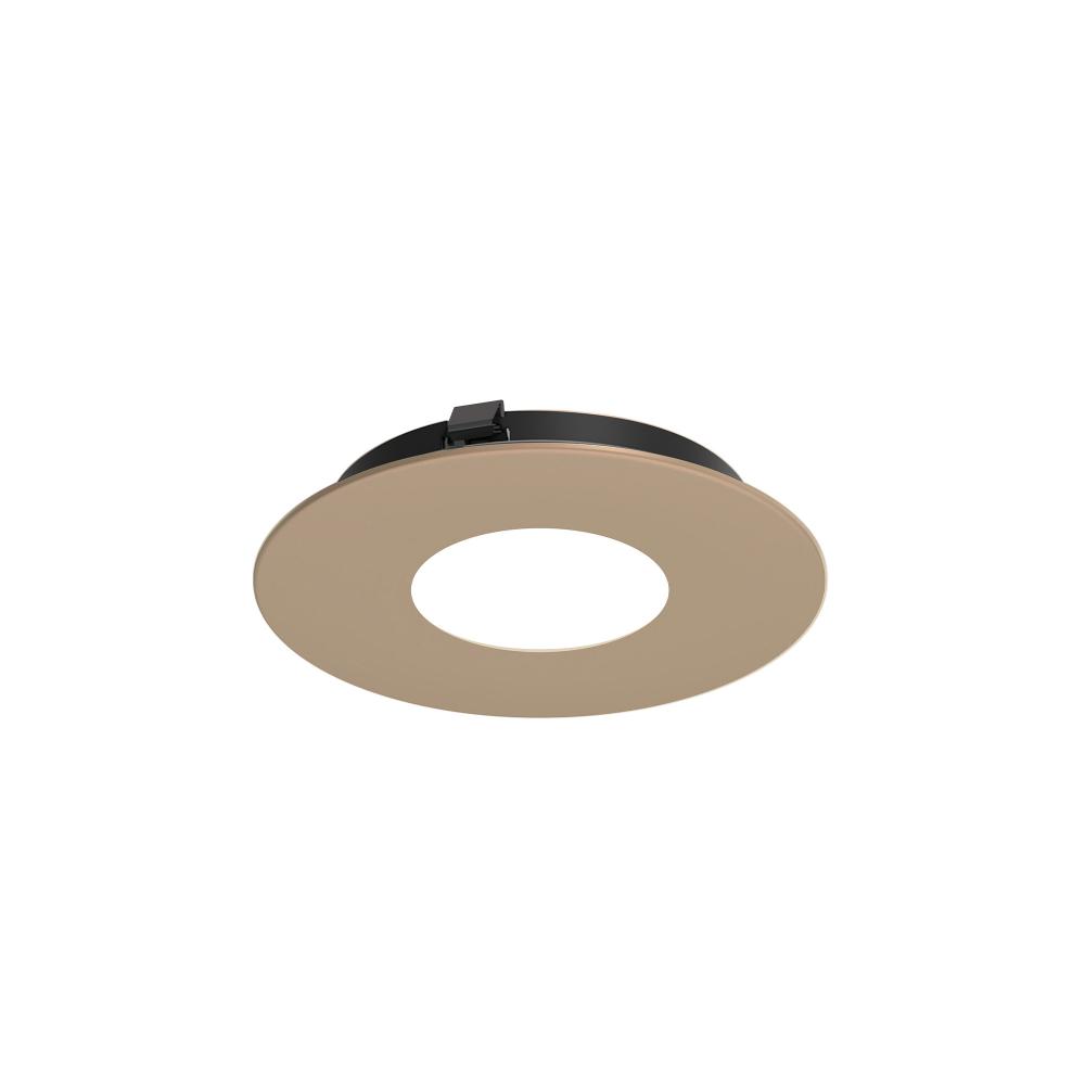 3" Apollo Round Flanged Pinhole Trim with Frosted Lens, Wheat Diffused Finish