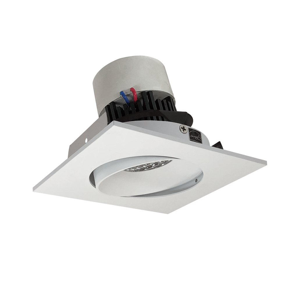 4" Pearl 120V LED Square Adjustable Cone Retrofit, 1250lm / 10W, 3500K, Bright White Reflector /