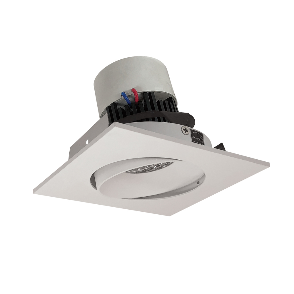 4" Pearl 120V LED Square Adjustable Cone Retrofit, 1250lm / 10W, 3500K, Warm White Reflector /