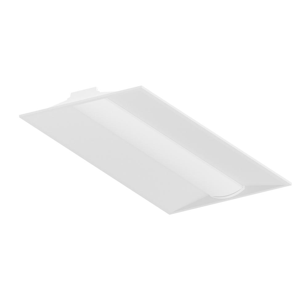 2'x4' LED Troffer with Selectable Wattage & CCT, White Finish (2-Pack)