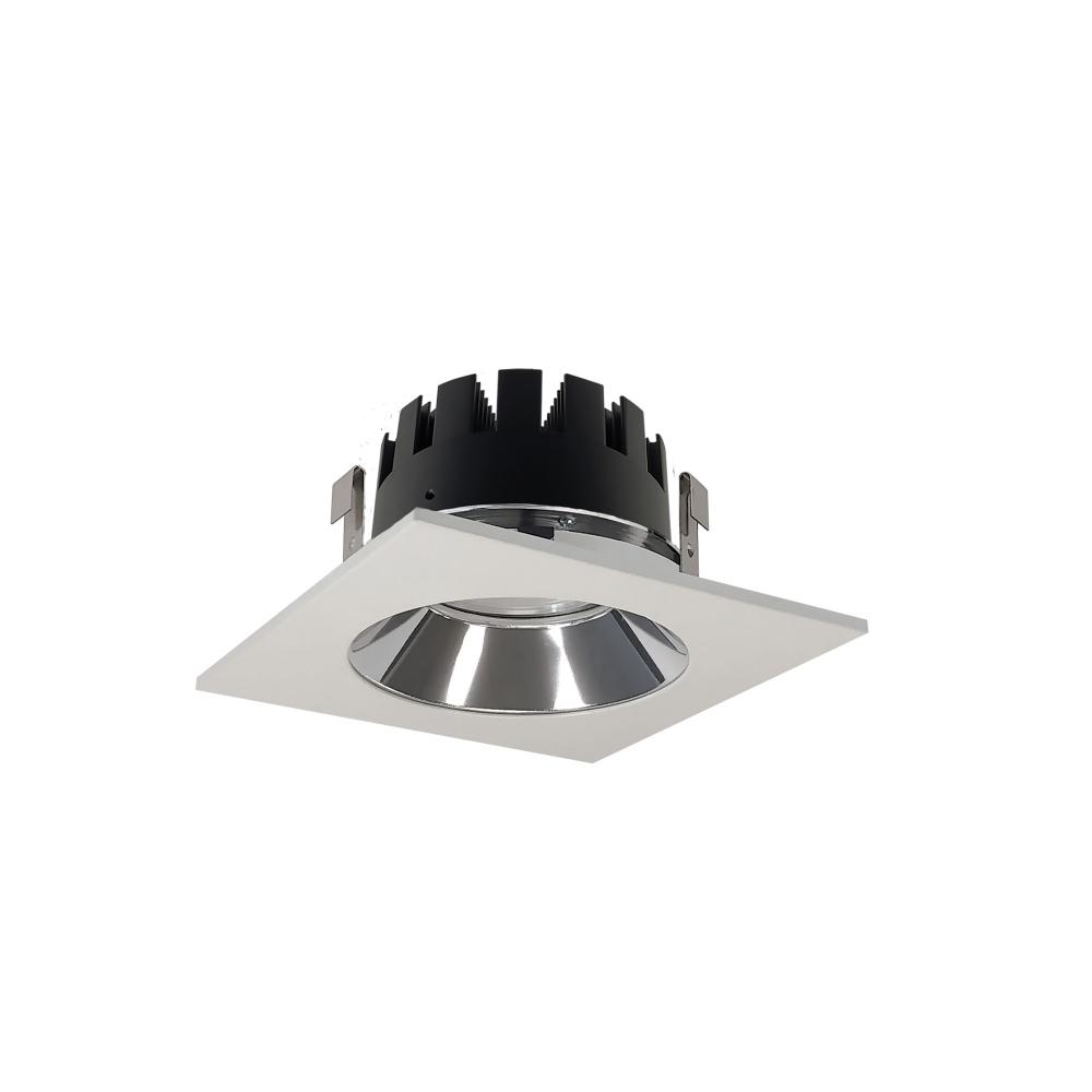 4" Marquise III Square Open Reflector, 1500lm, 3500K, Flood Optic, Clear Reflector/White Flange