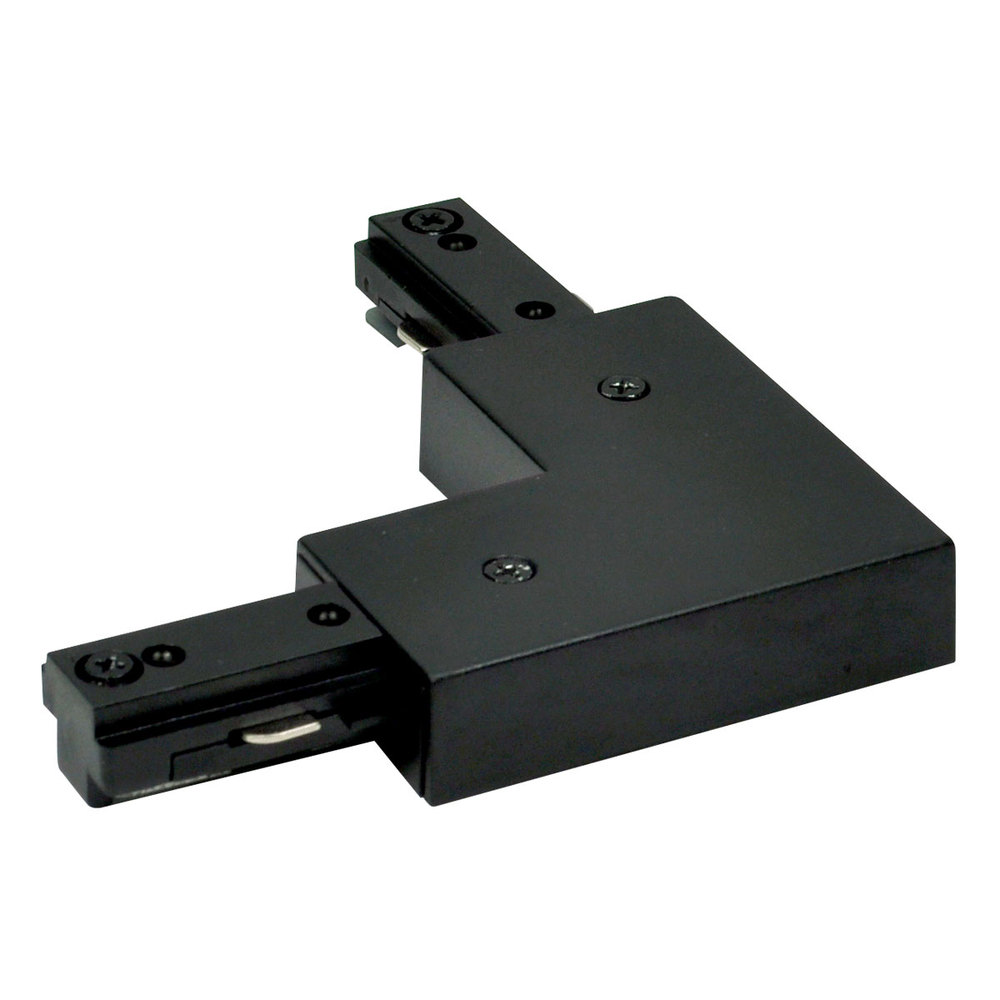 L-Connector for Two-Circuit Track (Left or Right Polarity), Black Finish