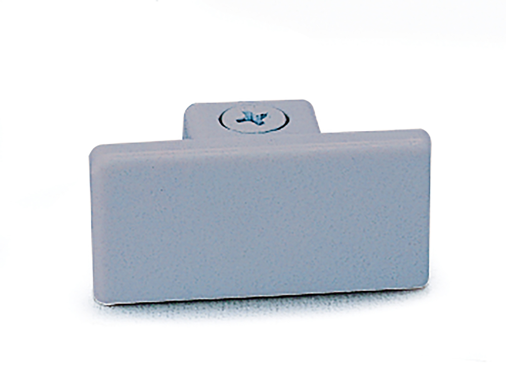 Dead End Cap for Two-Circuit Track (Left Polarity), Silver Finish