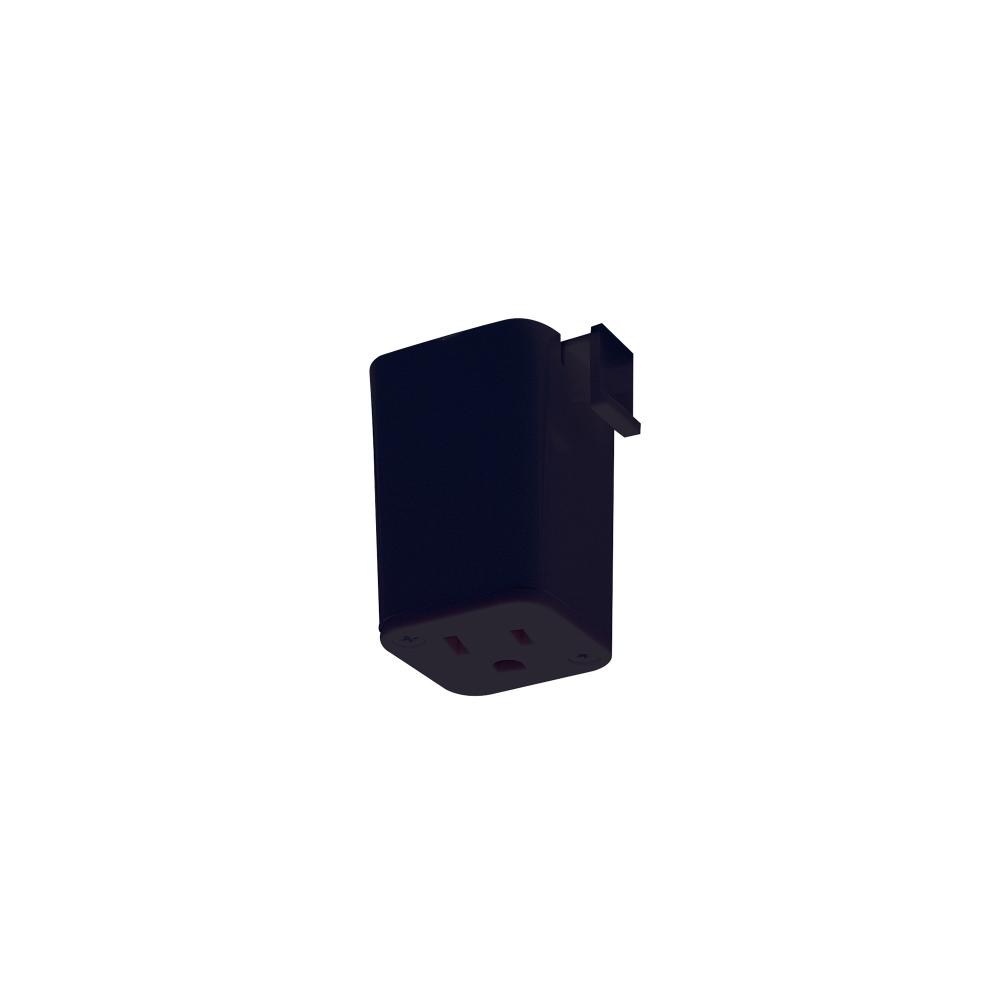 Outlet Adapter for J-Style Track Systems, Black Finish