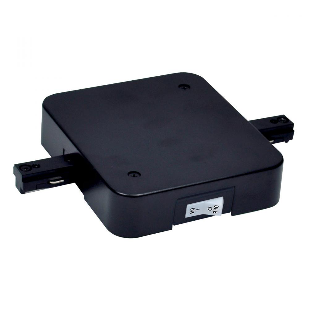 In-Line Feed with Circuit Breaker, Two-Circuit Track, 7.5 Amps, Black Finish