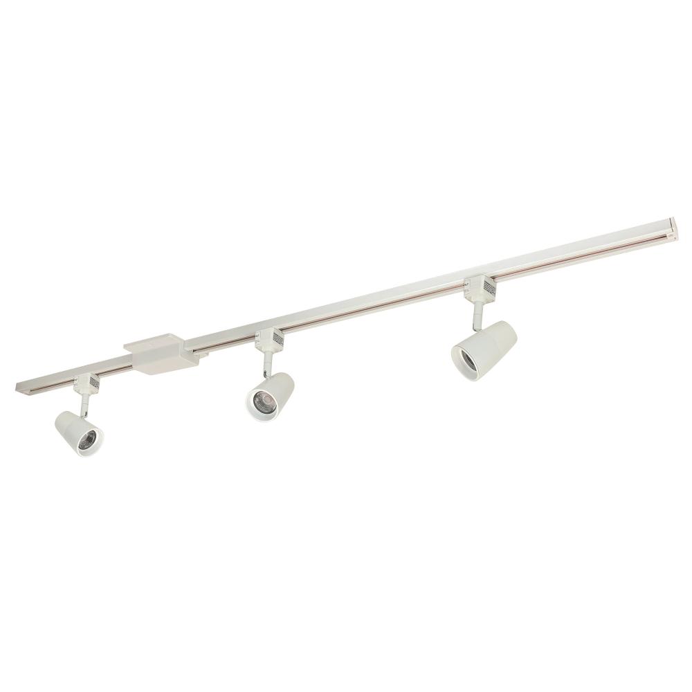 4-ft Track Pack with (3) MAC 800lm LED Track Heads, 4000K, White Finish