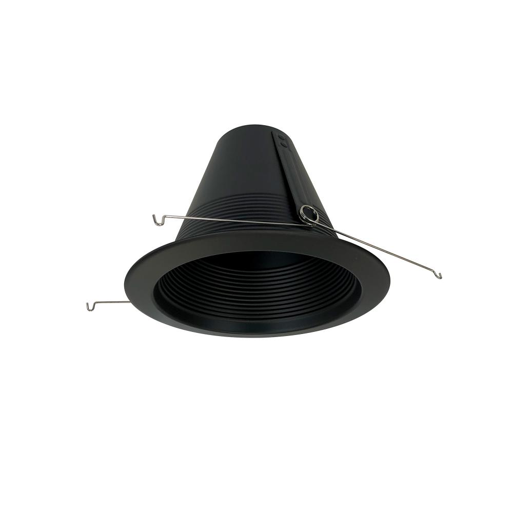 6" Airtight Steel Baffle Cone w/ Flange, Black