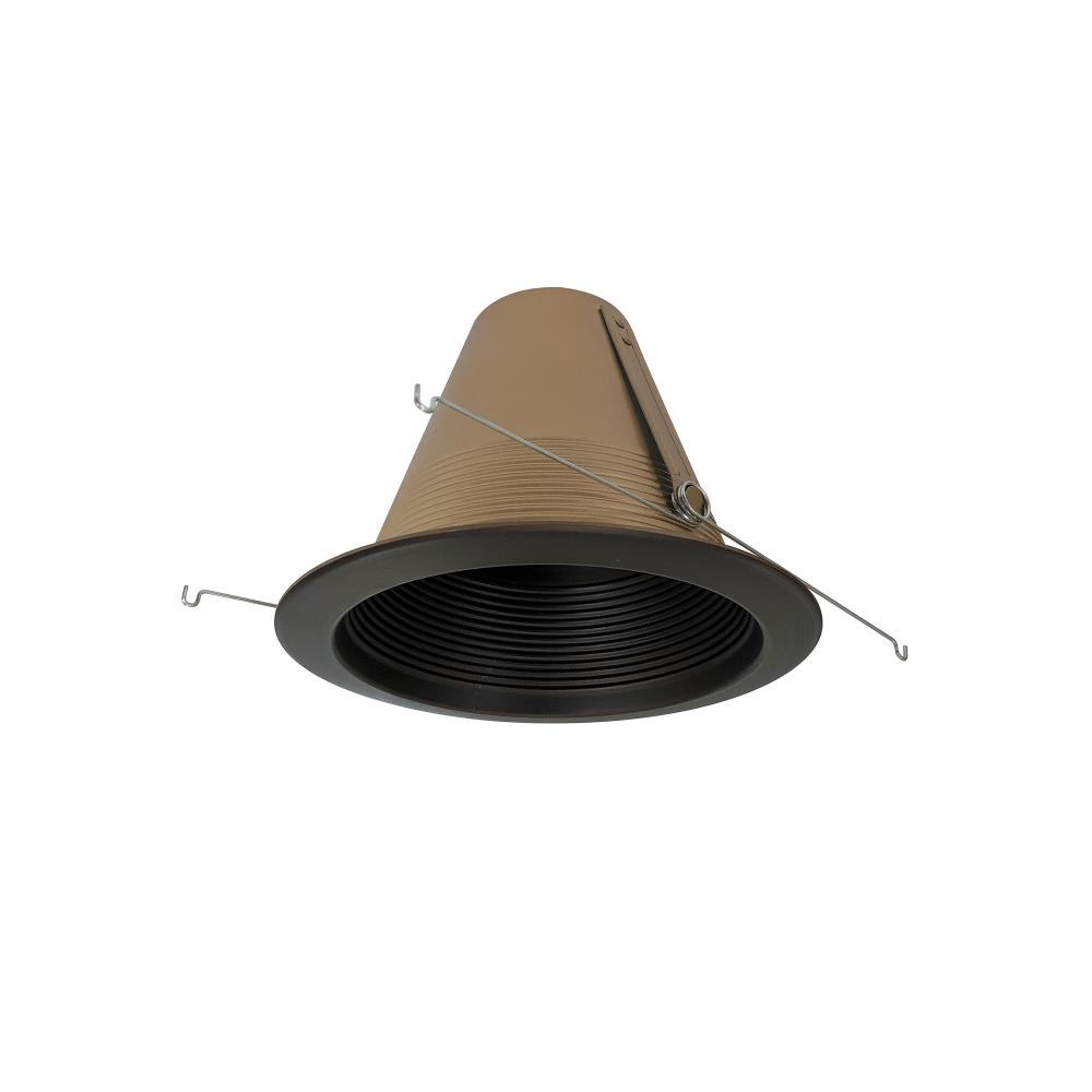 6" Airtight Steel Baffle Cone w/ Flange, Bronze