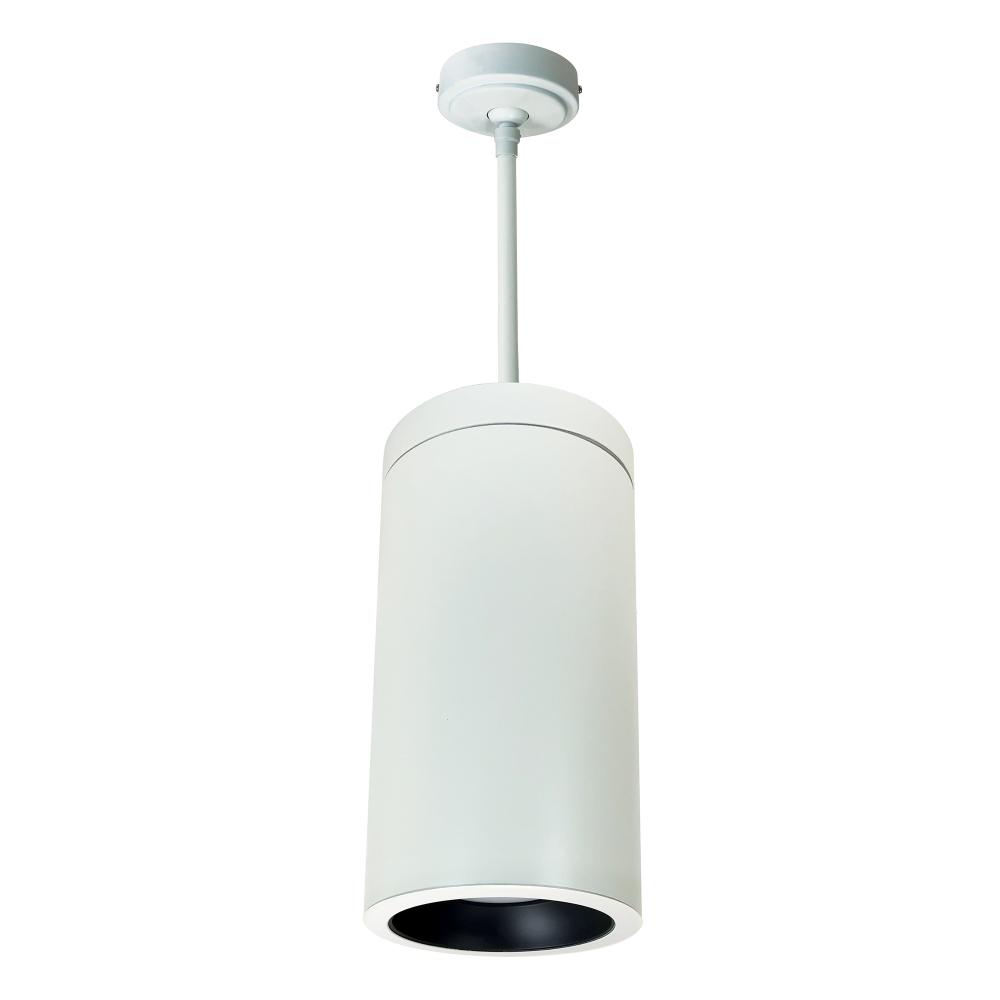 6" Cobalt Pendant Mount Cylinder, White, 1000L, 3500K, Black/White Reflector, 120V Triac/ELV