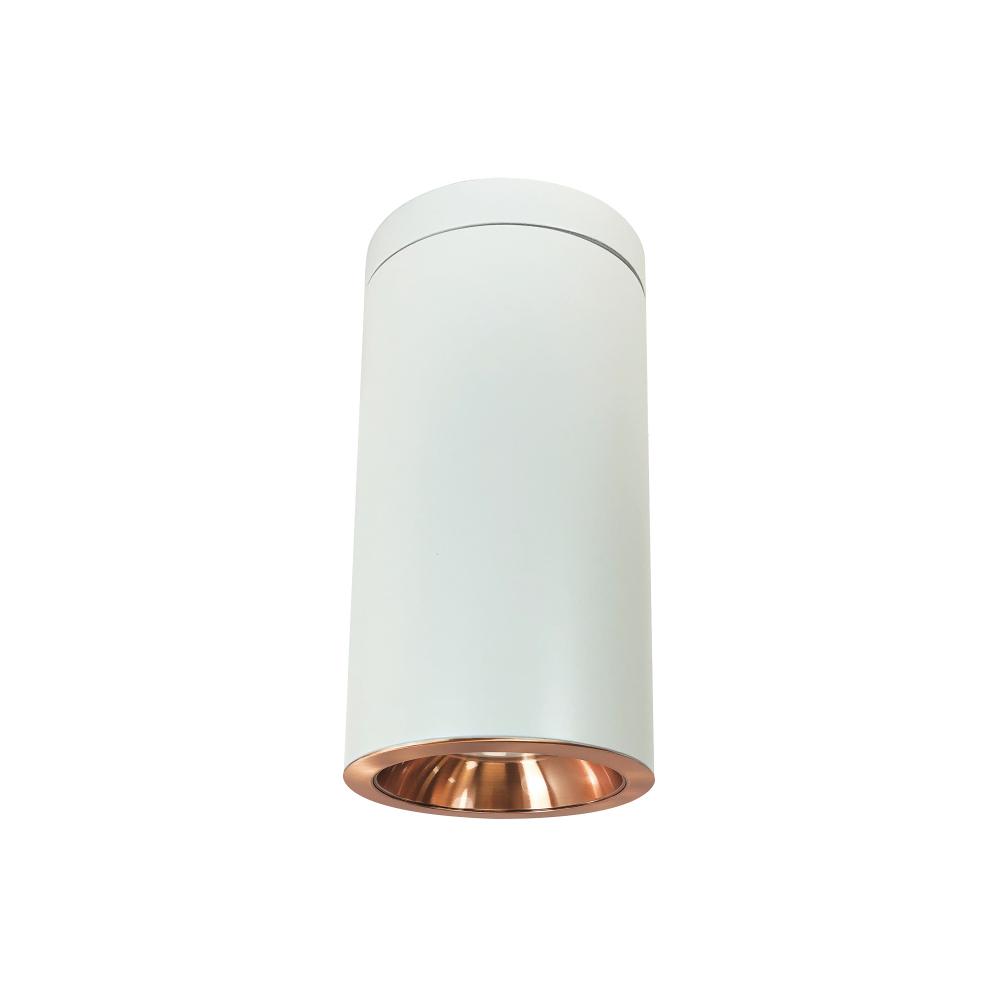 6" Cobalt Surface Mount Cylinder, White, 1000L, 3500K, Copper Reflector, 120V Triac/ELV Dimming