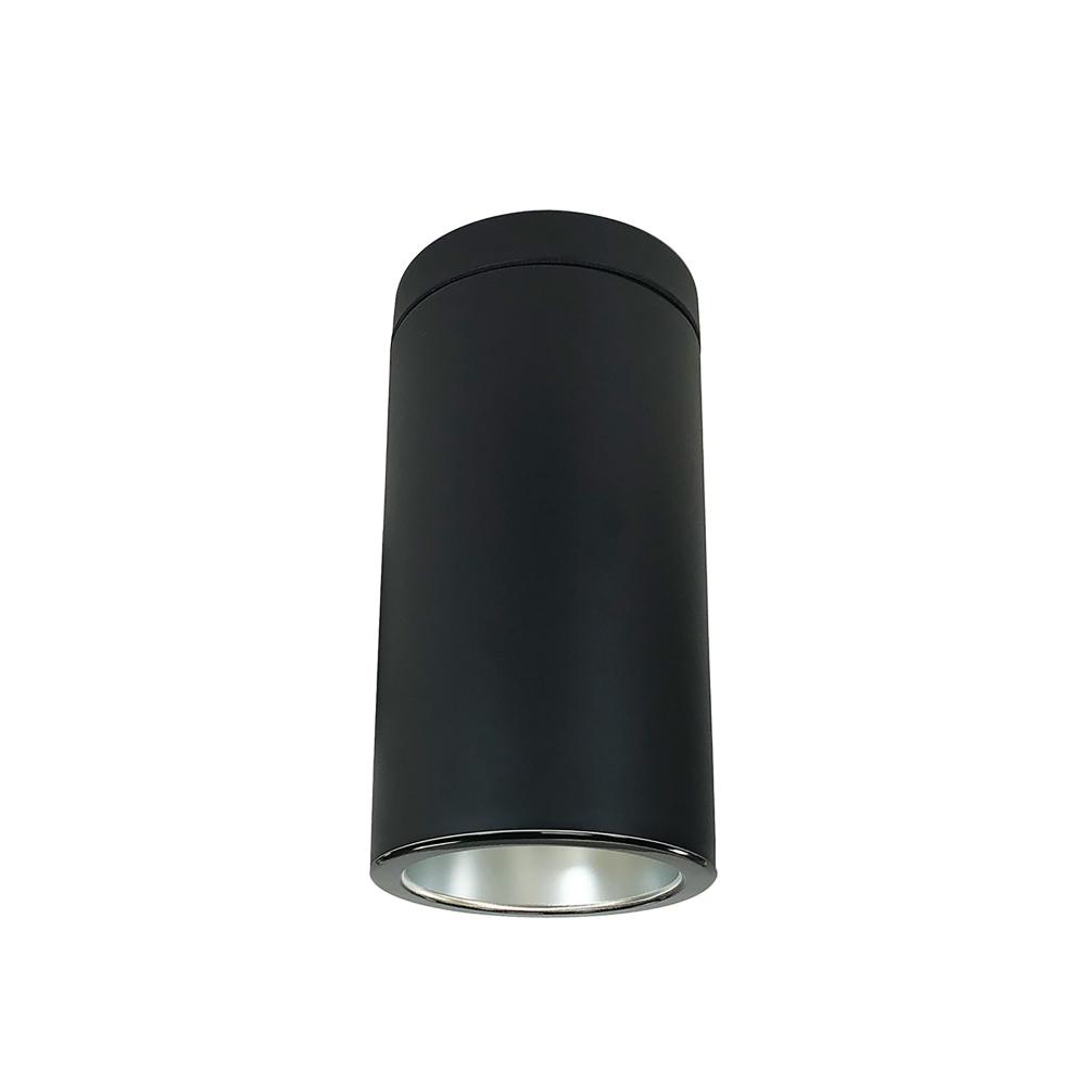 6" Sapphire III Surface Mount Black Cylinder, Diffused Clear Reflector/Black Flange, 120-277;
