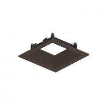 Nora NAPF-3SDNBZ/CL - 3" Apollo Square Flanged Downlight Trim with Clear Lens, Bronze Finish