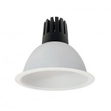 Nora NC3-81L630FMPW - 8" Sapphire III Round Open Reflector, 5500lm, 3000K, Flood Optic, Matte Powder White