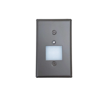 Nora NSW-6629PC/BZ - Mini LED Step Light w/ Photocell, Frosted Glass Lens Face Plate, 1W, 90+ CRI, 2700K, Bronze, 120V
