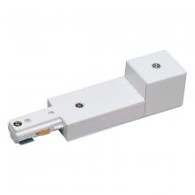 Nora NT-328W - Live End Conduit Feed for One-Circuit Track (Right Polarity), White Finish