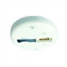 Nora NT-380W - Round Monopoint Canopy for Track Head w/ Double Locking Adapter, White Finish