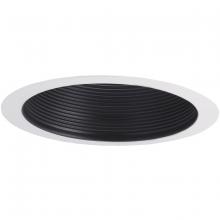 Nora NTM-713BAL - 6" Airtight Steel Baffle Cone w/ Flange, Black/White
