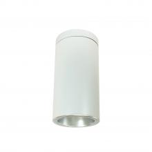 Nora NYLS3-6S1L135FC12DDW/PEM - 6" Sapphire III Surface Mount White Cylinder, Pre-Wired for EM Driver, Diffused Clear