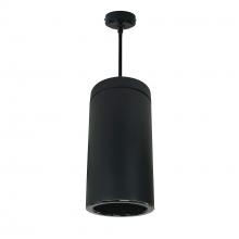 Nora NYLS3-6P1L635NC12BBB - 6" Sapphire III Pendant Mount Black Cylinder, Black Reflector/Black Flange, 120-277; 0-10V