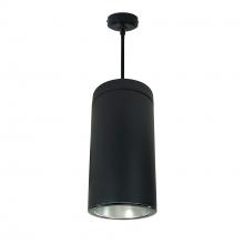 Nora NYLS3-6P1L440FP01DBB - 6" Sapphire III Pendant Mount Black Cylinder, Diffused Clear Reflector/Black Flange, 120V; Phase
