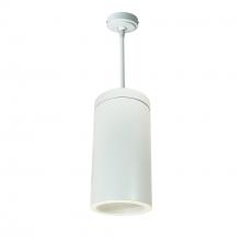Nora NYLS3-6P1L235SC12WWW - 6" Sapphire III Pendant Mount White Cylinder, Matte Powder White Reflector/Matte Powder White