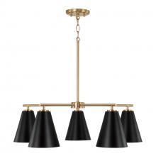 Austin Allen & Co - CA AA1040RK - 28"W x 8.25"H 5-Light Chandelier in Matte Brass and Black