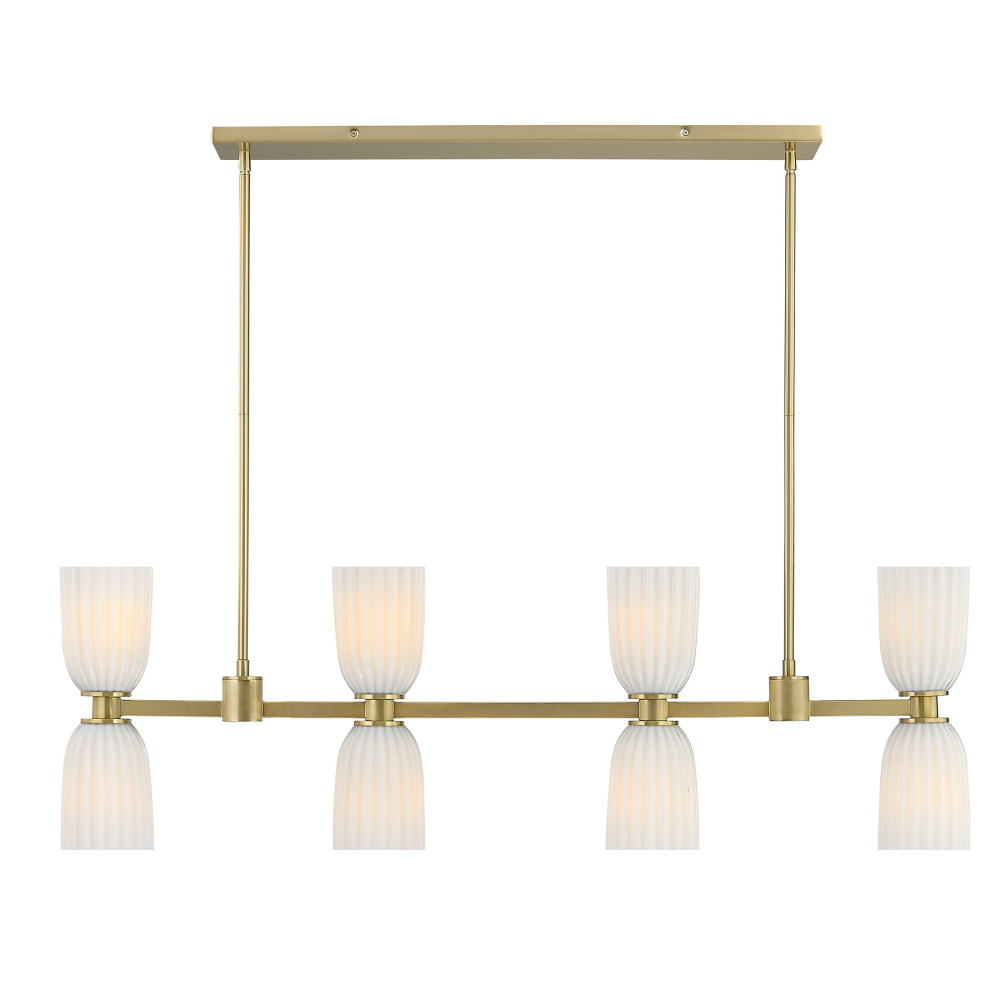 Baldwin 8-Light Linear Chandelier in Noble Brass