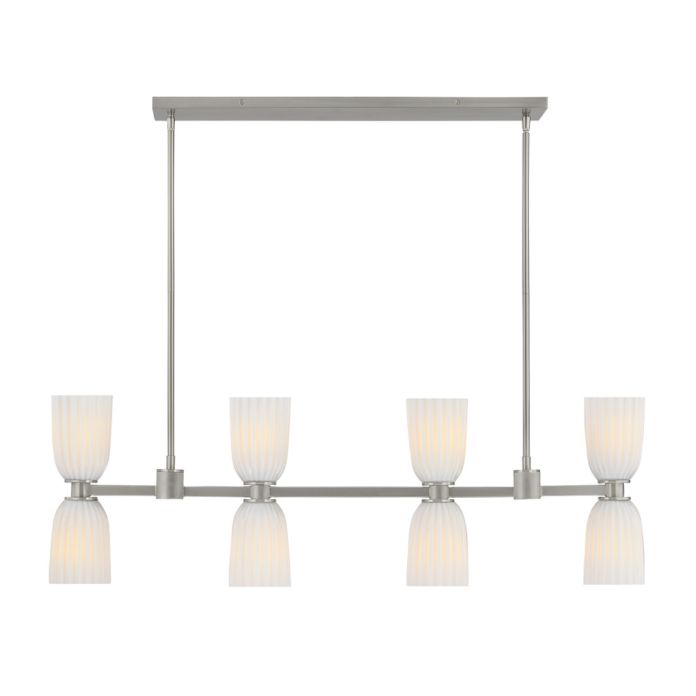 Baldwin 8-Light Linear Chandelier in Satin Nickel