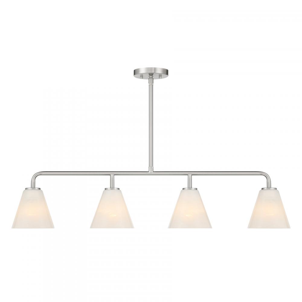 Blair 4-Light Linear Chandelier in Satin Nickel