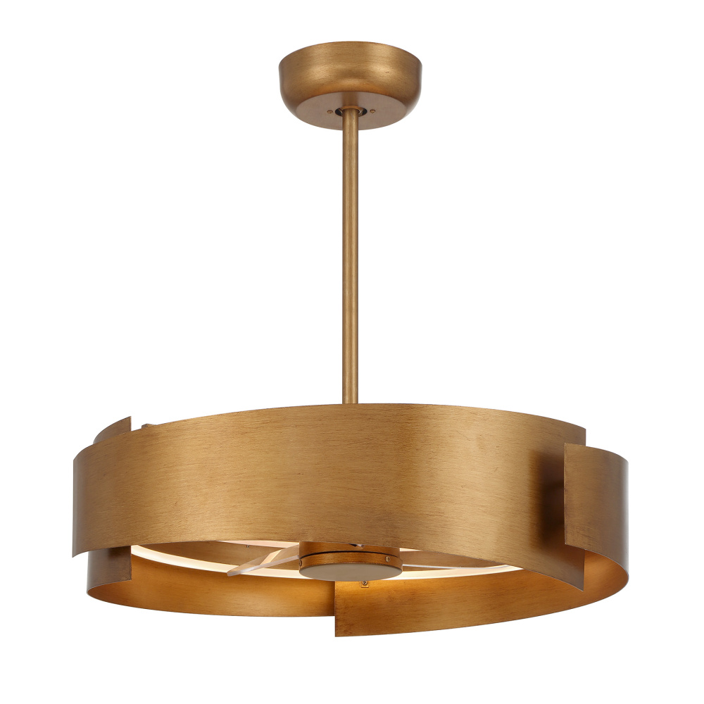 Amiena LED Fan D'Lier in Gold Patina