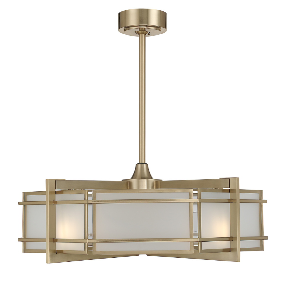 Canterbury 4-Light Fan D'Lier in Noble Brass