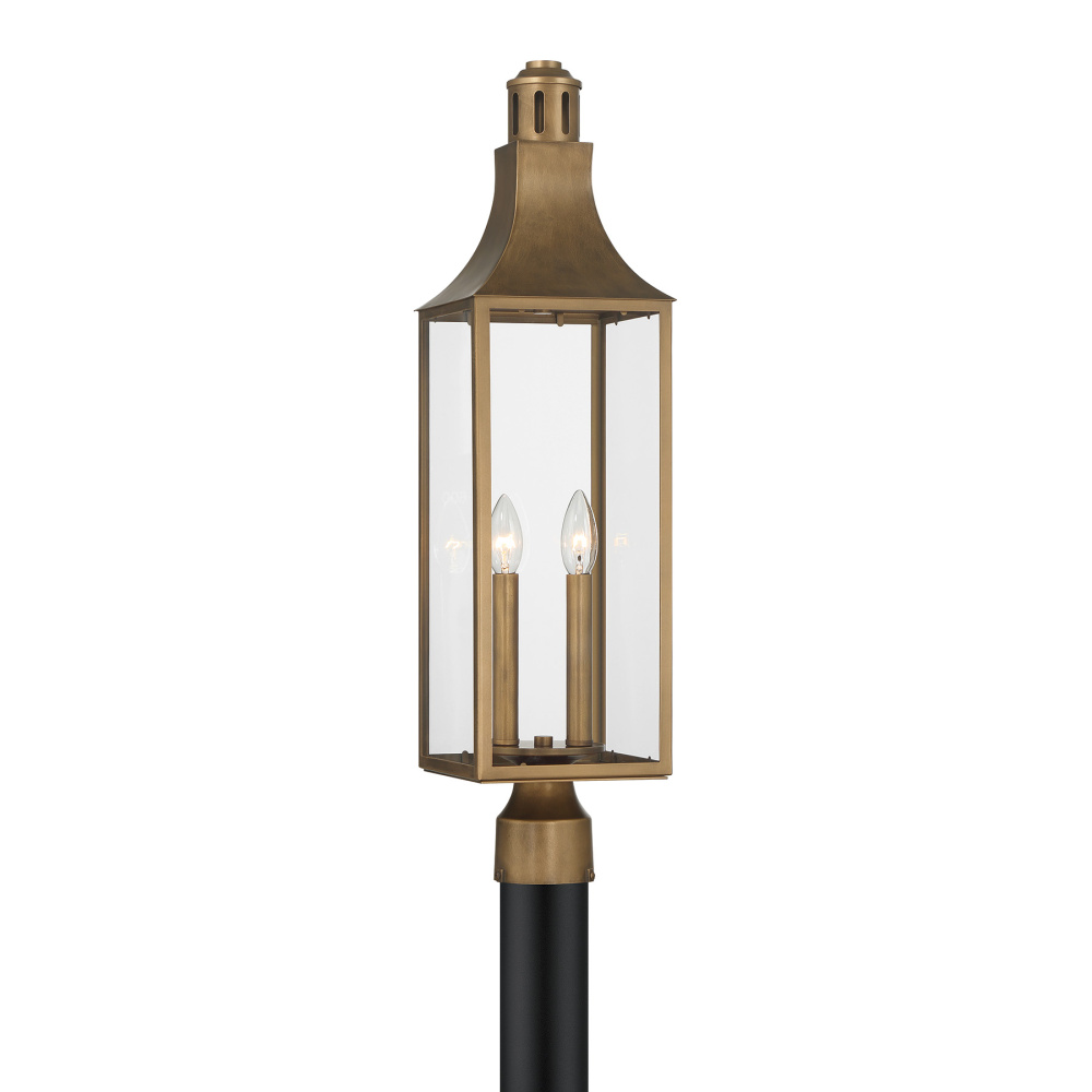 Lancaster 2-Light Outdoor Post Lantern in Atlas Bronze