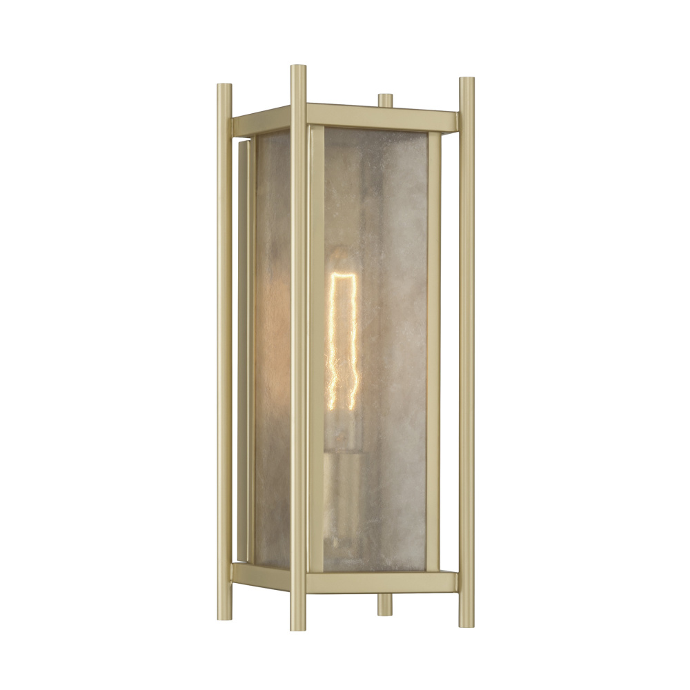 Jacobs 1-Light Outdoor Wall Lantern in Serene Brass