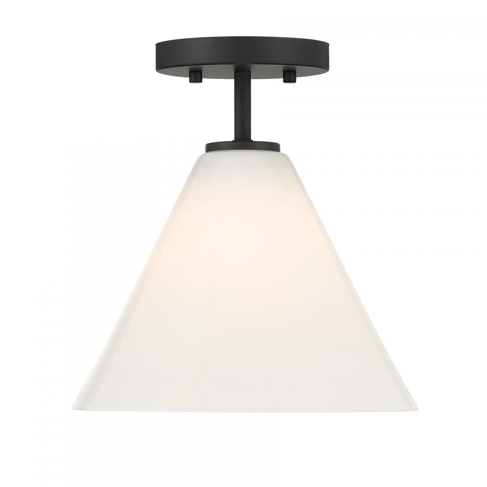 Blair 1-Light Mini-Pendant or Semi-Flush in Matte Black