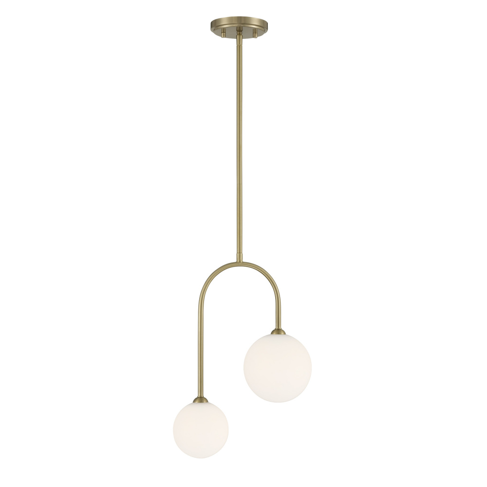 Chester 2-Light Pendant in Noble Brass