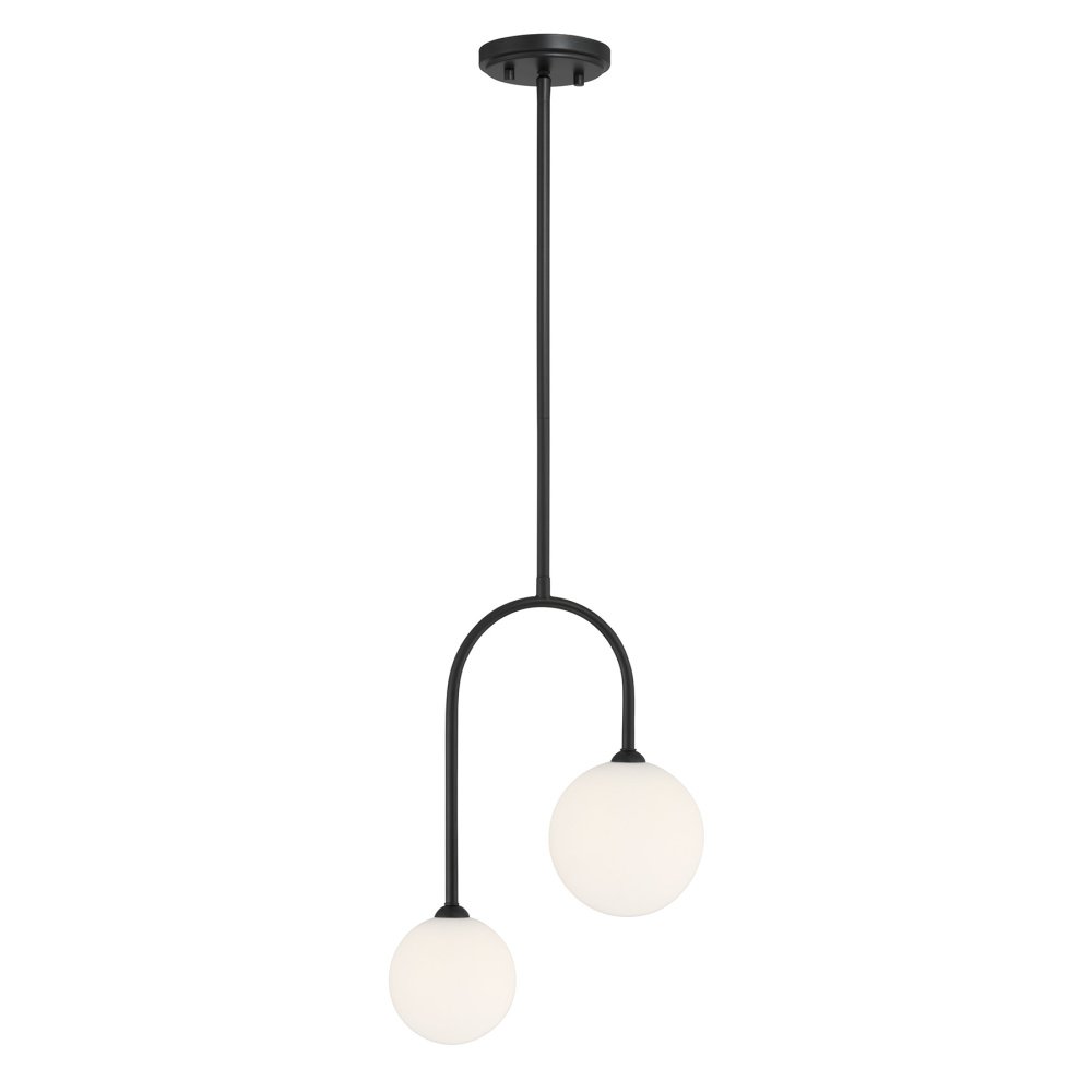 Chester 2-Light Pendant in Matte Black