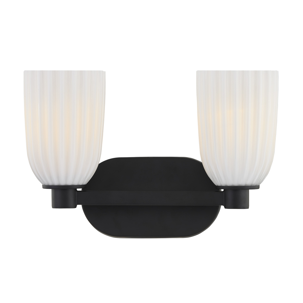 Baldwin 2-Light Bathroom Vanity Light in Matte Black