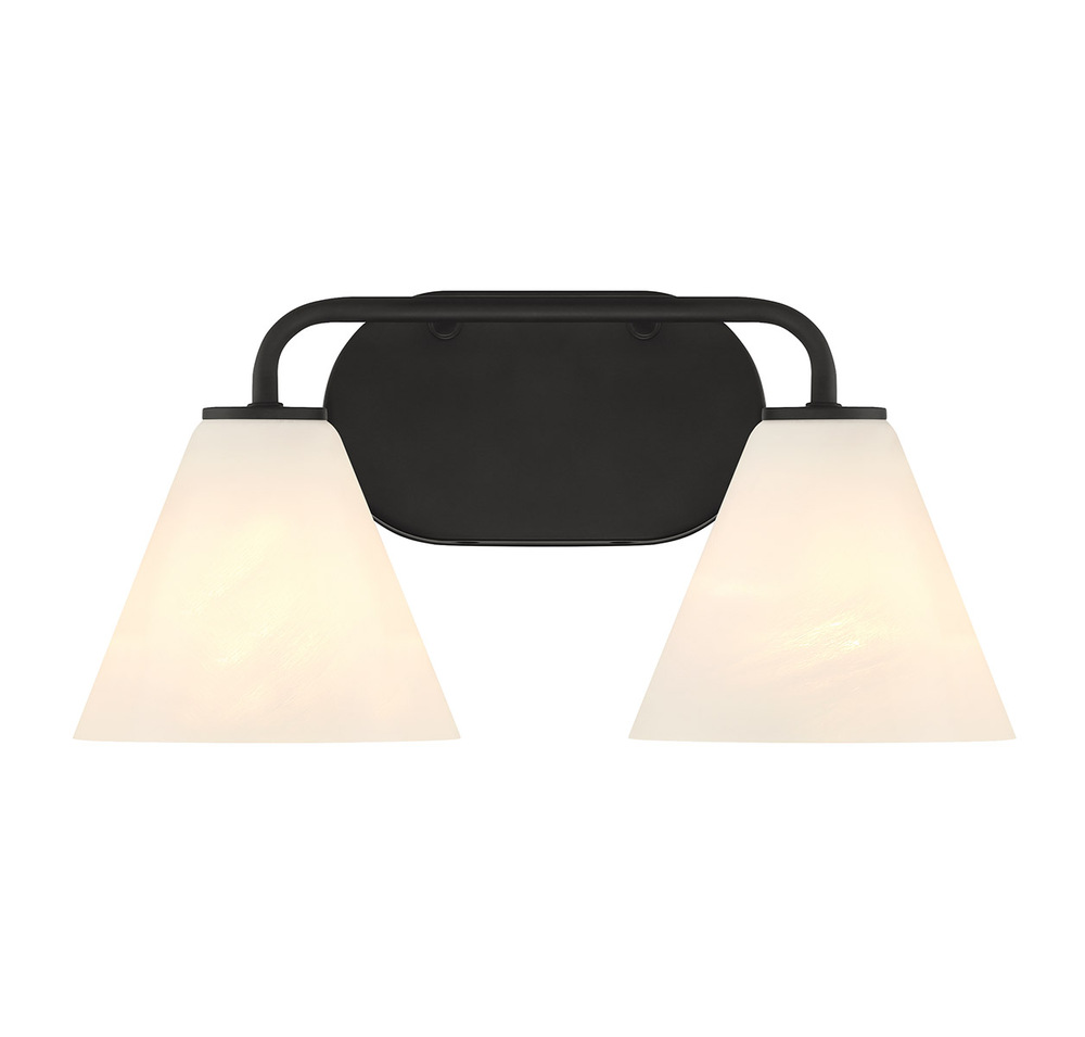 Blair 2-Light Bathroom Vanity Light in Matte Black