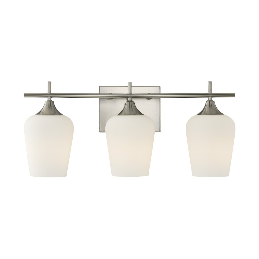 Octave 3-Light Bathroom Vanity Light in Satin Nickel
