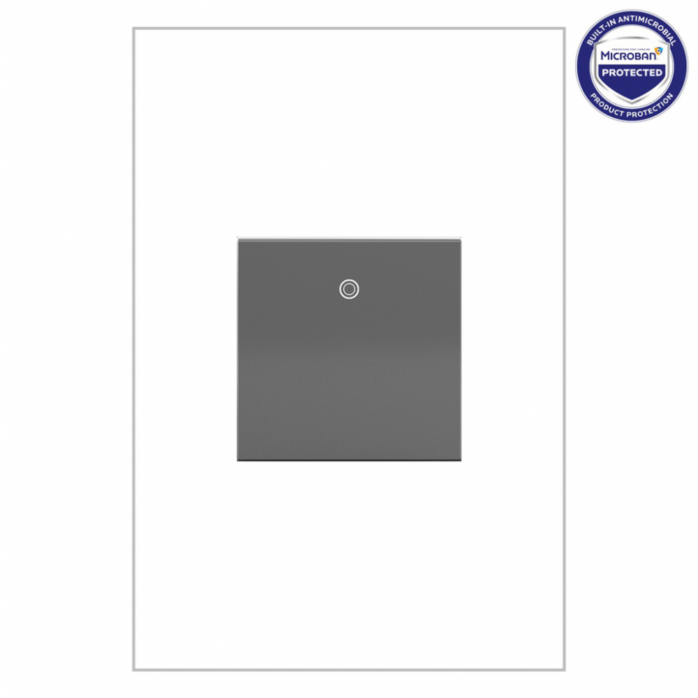 adorne 20A Paddle Switch, Magnesium, with Microban