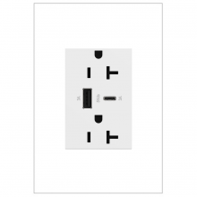 Legrand ARTRUSB206ACW4 - adorne 20A Tamper-Resistant Ultra-Fast USB Type-A/C Outlet, White