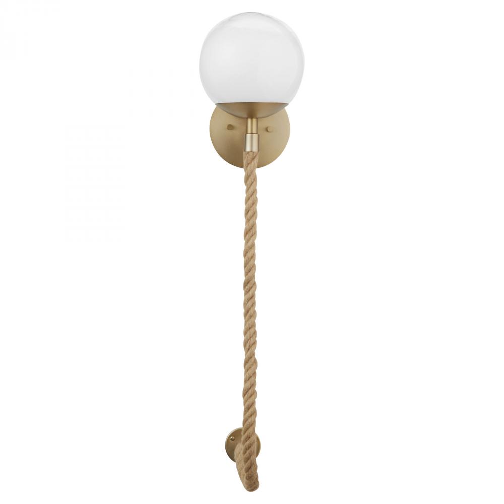 Rockport Wall Sconce | Aged Brass | Natural Sisal