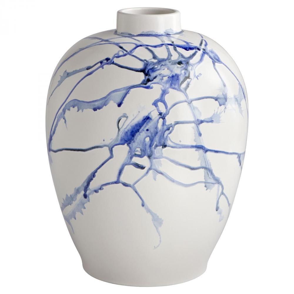 Neos Vase | White | Blue | Black | Small