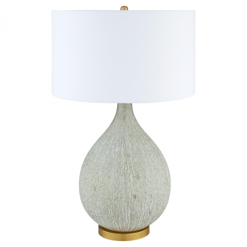 Ambella Table Lamp | Textured Matte White | Antique Brass | White
