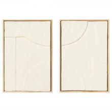 Cyan Designs 12176 - Oliver Diptych Panels | Off-White | Walnut - 2pc set