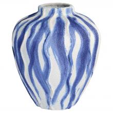 Cyan Designs 12188 - Ripple Vase | Chalk White | Blue - Short