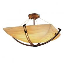 Justice Design Group PNA-9714-25-WAVE-DBRZ - 36" Semi-Flush Bowl w/ Crossbar