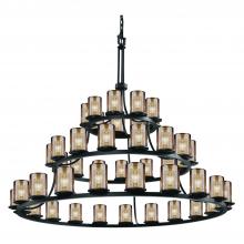 Justice Design Group FSN-8714-10-MROR-MBLK-LED45-31500 - Dakota 45-Light 3-Tier Ring LED Chandelier