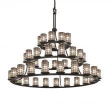 Justice Design Group WGL-8714-10-GRCB-MBLK-LED45-31500 - Dakota 45-Light 3-Tier Ring LED Chandelier